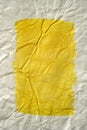 Yellow color framed painted crushed paper
