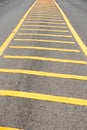 Yellow color road line on asphalt background