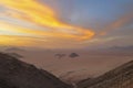 Yellow colored clouds in the dust storm