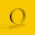 Yellow colored 3D circle or ring