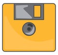 Yellow-colored floppy disk vector or color illustration Royalty Free Stock Photo