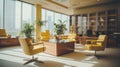 Yellow colored modern office design