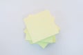 Yellow colored paper stickers isolated on a white background Royalty Free Stock Photo