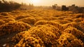 Assorted yellow rose bouquet laying on ground