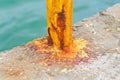 Yellow colored rusty metal construction Royalty Free Stock Photo