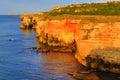 Yellow colored stone coast Kamen Bryag Bulgaria Royalty Free Stock Photo