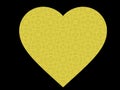 Yellow colour heart shape pattern filled on black background