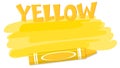 Yellow colour paint and crayon