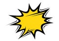 Yellow comic book explosion bubble with white outline isolated on a transparent background Royalty Free Stock Photo