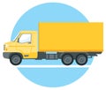 Yellow commercial truck Royalty Free Stock Photo