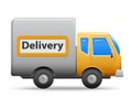 Yellow commercial vehicle - delivery van symbol