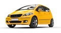 Yellow Compact Car Royalty Free Stock Photo