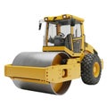 Yellow compactor machine used for road construction and paving projects Royalty Free Stock Photo