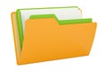 Yellow computer folder icon with folder inside, 3D rendering Royalty Free Stock Photo