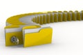 Yellow computer folder with key