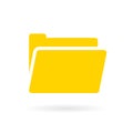 Yellow computer folder vector icon