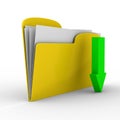 Yellow computer folder on white background