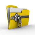 Yellow computer folder with zipper