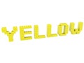 YELLOW concept from yellow toy bricks to white