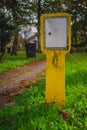 Yellow concrete gas pillar Royalty Free Stock Photo