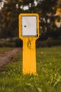 Yellow concrete gas pillar Royalty Free Stock Photo