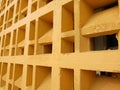 yellow concrete roster ventilation wall Royalty Free Stock Photo