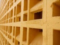 yellow concrete roster ventilation wall Royalty Free Stock Photo