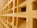 yellow concrete roster ventilation wall Royalty Free Stock Photo