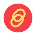 Yellow Connected Chain Elements On Red Icon Royalty Free Stock Photo