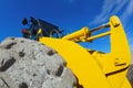 Yellow construction equipment backhoe earthmover excavator heavy machine