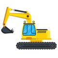 Yellow construction excavator