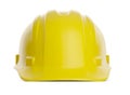 Front View of a Yellow Construction Hard Hat Isolated on a White Background Royalty Free Stock Photo
