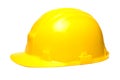 yellow construction helmet head protect white background Royalty Free Stock Photo