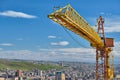 Jib crane tower against blue sky Royalty Free Stock Photo