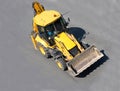 Yellow construction tractor