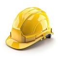Yellow construction worker helmet isolated on white background for safety designs, Ai Generated Royalty Free Stock Photo