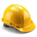 Yellow construction worker helmet isolated on white background for safety designs, Ai Generated Royalty Free Stock Photo