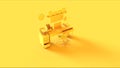 Yellow Contemporary Home Office Setup Royalty Free Stock Photo