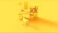 Yellow Contemporary Home Office Setup Royalty Free Stock Photo