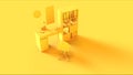 Yellow Contemporary Home Office Setup Royalty Free Stock Photo