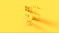 Yellow Contemporary Home Office Setup Royalty Free Stock Photo