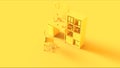 Yellow Contemporary Home Office Setup Royalty Free Stock Photo