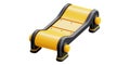 Yellow Conveyor Roller Section Isolated on Transparent Background Royalty Free Stock Photo