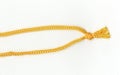 Yellow cord with a knot