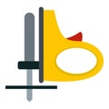 Yellow cordless reciprocating saw icon