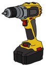 Yellow cordless screwdriver