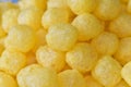 Yellow corn cheese balls yummy for beer Royalty Free Stock Photo