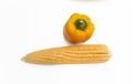 yellow corn or Corncob or maize on white background