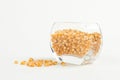 Yellow corn seed for popcorn in a glass bowl Royalty Free Stock Photo