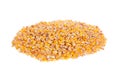 Yellow corn seeds, grains. Isolated Royalty Free Stock Photo
